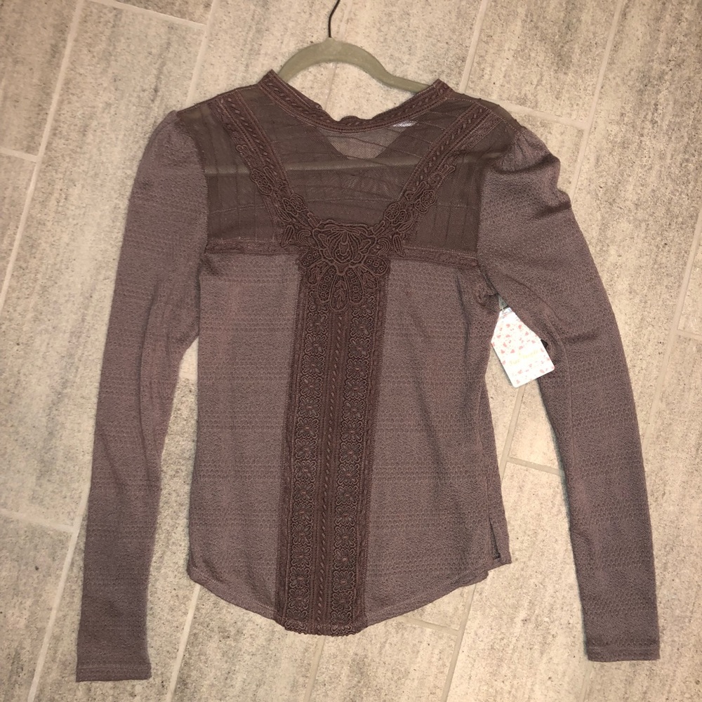 NWT Free People Embroidered Top